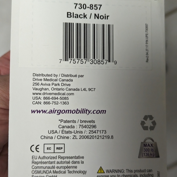 Airgo Comfort Plus w/Mini Quad Cane 730-857 - Picture 3 of 10